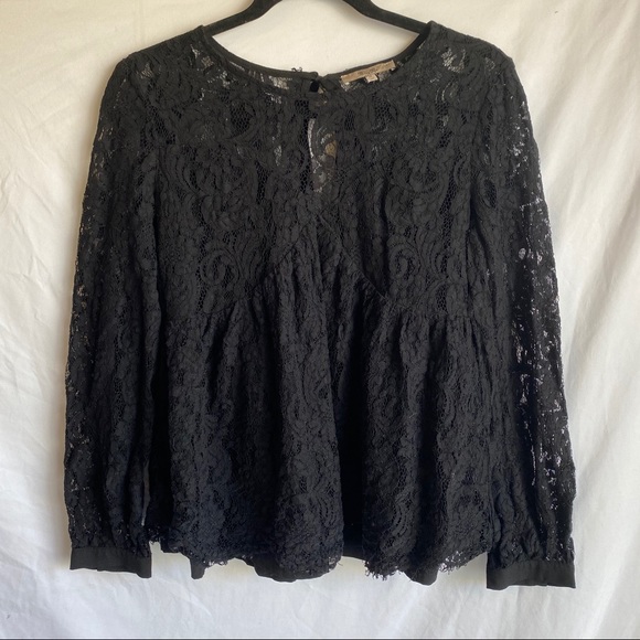 Miss Me Tops - FINAL PRICE Black Miss Me Lace Long Sleeve Top M